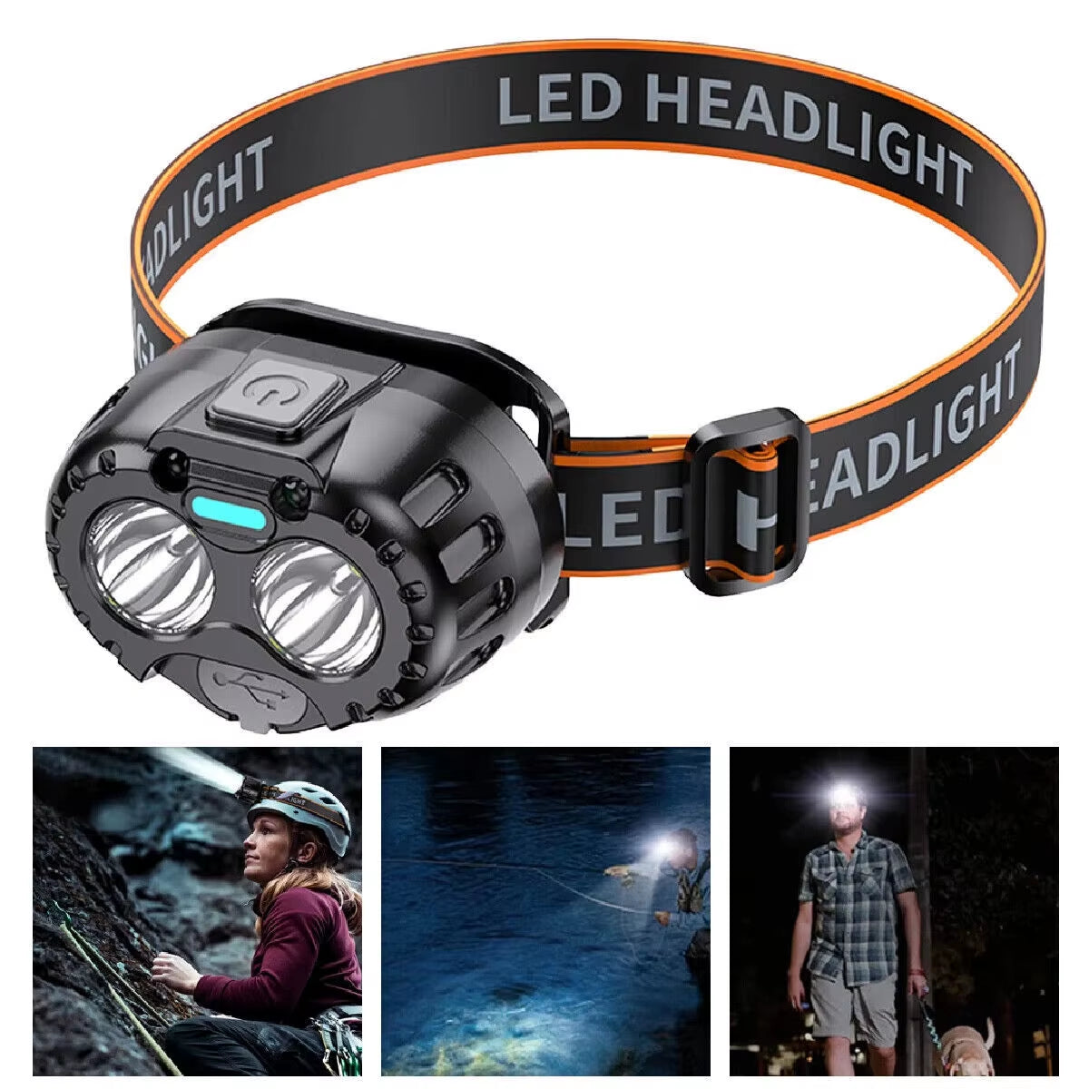 LED Headlamp 90000LM Sensor Head Torch Rechargeable Headlight Light Lamp UK