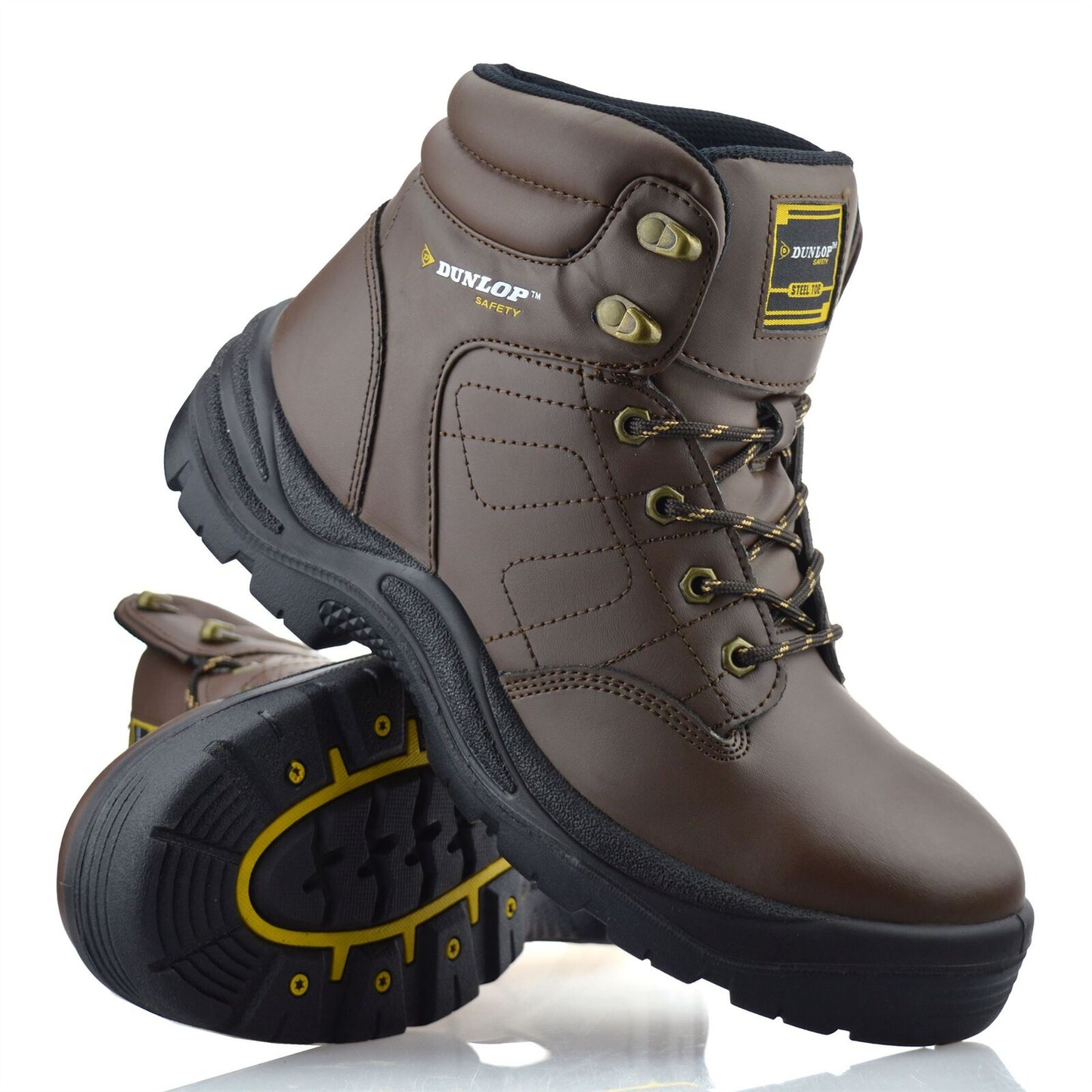 Mens New Leather Safety Steel Toe Cap Work Ankle Walking Combat Boots Shoes Size